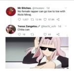 Anime Memes Anime, Chika text: Mr Bitches. @musaxv • Id No female rapper can go toe to toe with Nicki Minaj. 0 1,327 12.9K 0 57.8K Tensa Zangetsupe @kachi_och • Id Chika can 018 0 65  Anime, Chika