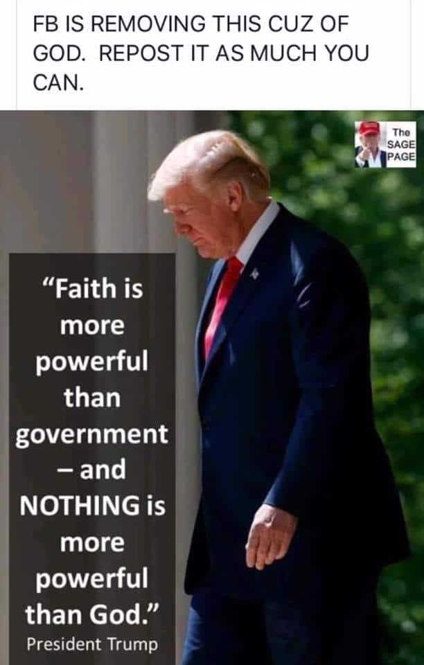 Political, God, Trump, Sally, Christian, Sunday boomer memes Political, God, Trump, Sally, Christian, Sunday text: FB IS REMOVING THIS CUZ OF GOD. REPOST IT AS MUCH YOU CAN. SAGE 