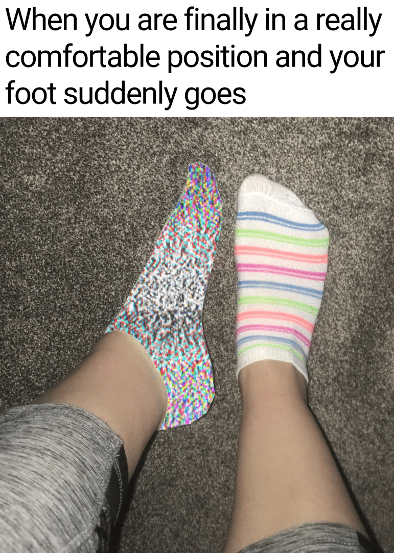 Funny, Foot, TV, Russian, Pins, Needles other memes Funny, Foot, TV, Russian, Pins, Needles text: n you are finally in a real comfortable position and foot suddenly goes 
