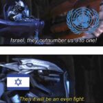 History Memes History, Israel, Israeli, Arab, USSR, Egyptian text: Israel, they outnumber us8 to one! Theo it wil[be an even fight. 
