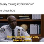 other memes Funny, Wii Sports, Simultaneous, INE NINE text: *Literally making my first move* The chess bot: ct19- , yousv 