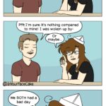 Comics Why not both? (from inyourfacecake), Empathy text: Ugh, my day sucked! Pfft I