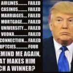 Political Memes Political, Trump, Michael Jordan, Right, Republicans, President text: TRUMP AIRLINES— FAILED TRUMP CASINOS— FAILED TRUMP MARRIAGES-- FAILED TRUMP MORTGAGE FAILED TRUMP UNIVERSITY.- FAILED TRUMP CHINA CONNECTIOLFAILEO BANKRUPTCIES.—FOUR SO REMIND ME AGAIN, WHAT MAKES HIM SUCH A WINNER?  Political, Trump, Michael Jordan, Right, Republicans, President
