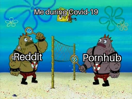 Spongebob,  Spongebob Memes Spongebob,  text: Me dcytimg'Covia-19 qReddiv Pornbub 