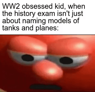 Cute, WWII, WW2, Holocaust, WW1, Japan Dank Memes Cute, WWII, WW2, Holocaust, WW1, Japan text: WW2 obsessed kid, when the history exam isn't just about naming models of tanks and planes: 