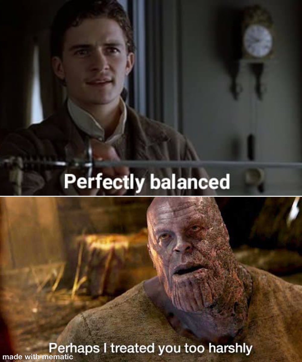 Thanos, Pirates, Caribbean, Turner, Thanos, Bloom Avengers Memes Thanos, Pirates, Caribbean, Turner, Thanos, Bloom text: Per ectly balanced • *SPerhaps I treated you too harshly made witlrmematic 