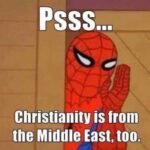 History Memes History, Jesus, Bible, Greek, America, God text: Christianity is from the Middle East, too. 