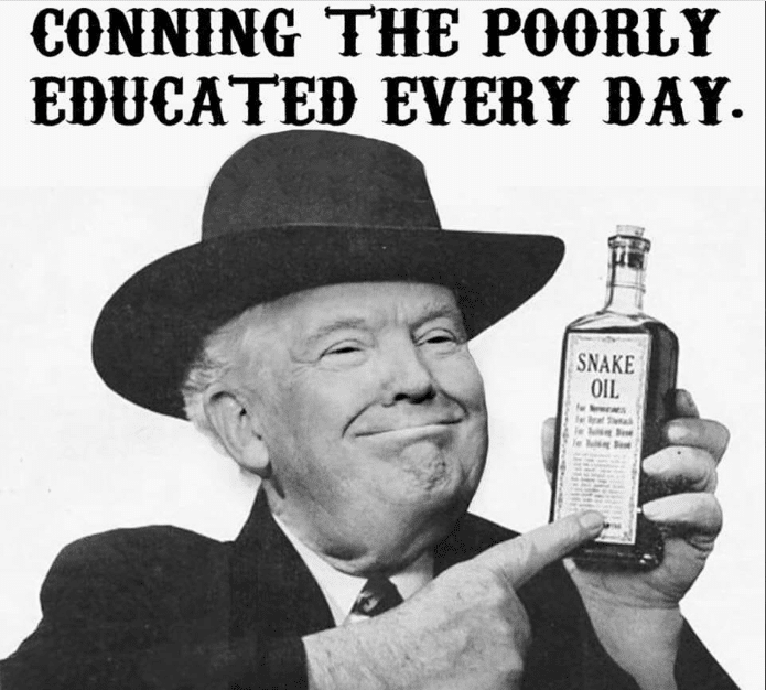 Political, Doctor Donald, Severe, Miracle Medical Mercury Political Memes Political, Doctor Donald, Severe, Miracle Medical Mercury text: CONNING THE POORLY EDUCATED EVERY DAY. SNAKE OIL 