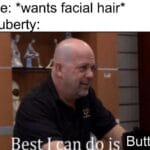 Dank Memes Dank, Reddit, Visit, No, Negative, Feedback text: Me: *wants facial hair* Pubert Butt  Dank, Reddit, Visit, No, Negative, Feedback