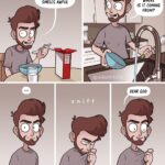 Comics S n i f f (from adamtots_remastered),  text: SOMETHING 1M THIS APARTMENT SMELLS AWFUL WHERE IS IT COMING FROM? @adamtots DEAR GOD  S n i f f (from adamtots_remastered), 