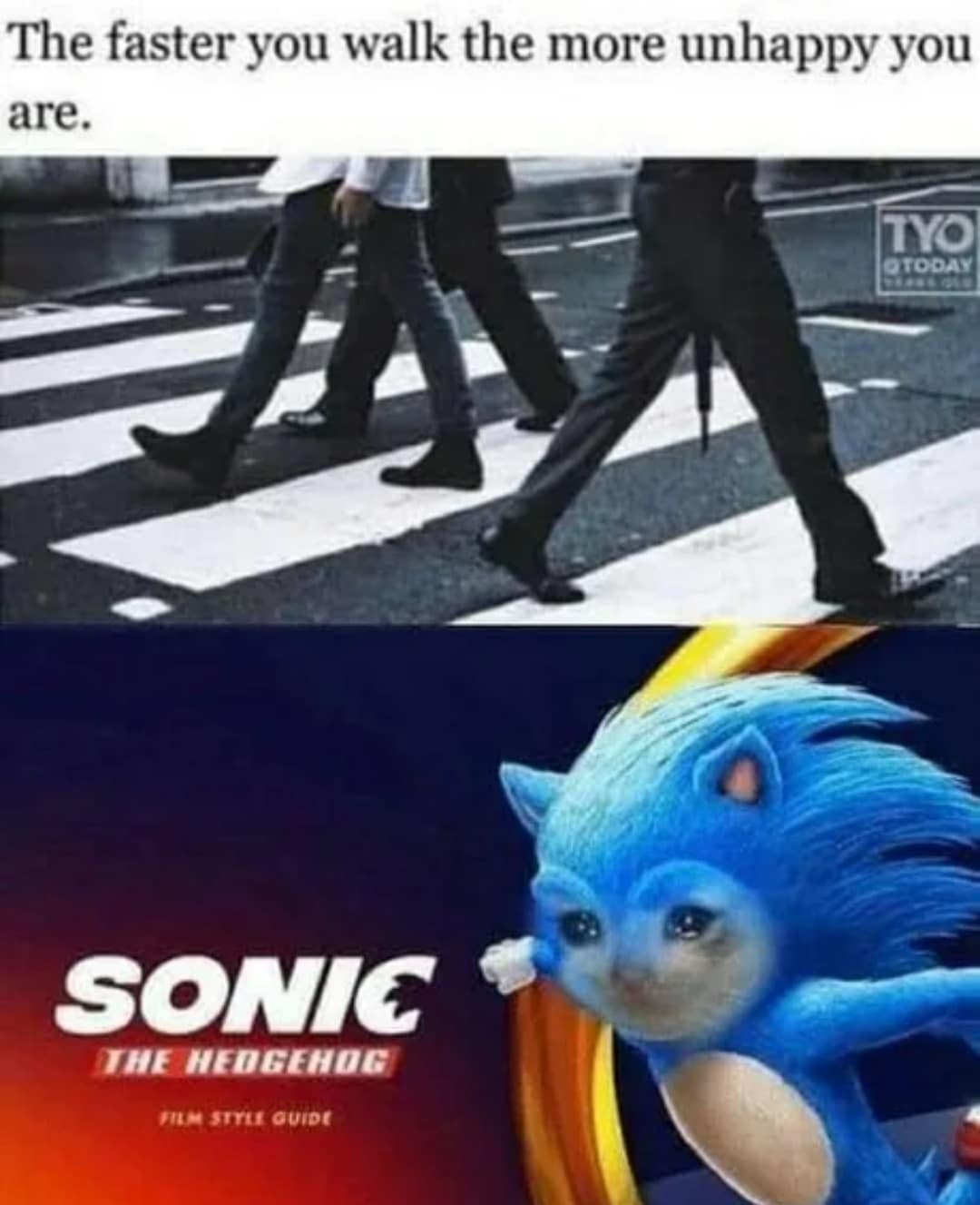 Funny, Sonic, Usain Bolt, Sadgehog, Barry Allen other memes Funny, Sonic, Usain Bolt, Sadgehog, Barry Allen text: The faster you walk the more unhappy you are. IYO o room SONIC HEDGEHae srrtf 