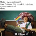 Dank Memes Cute, America, Americans, American, Europe, Reddit text: Mods: Hey no politics ok? User: But what if it