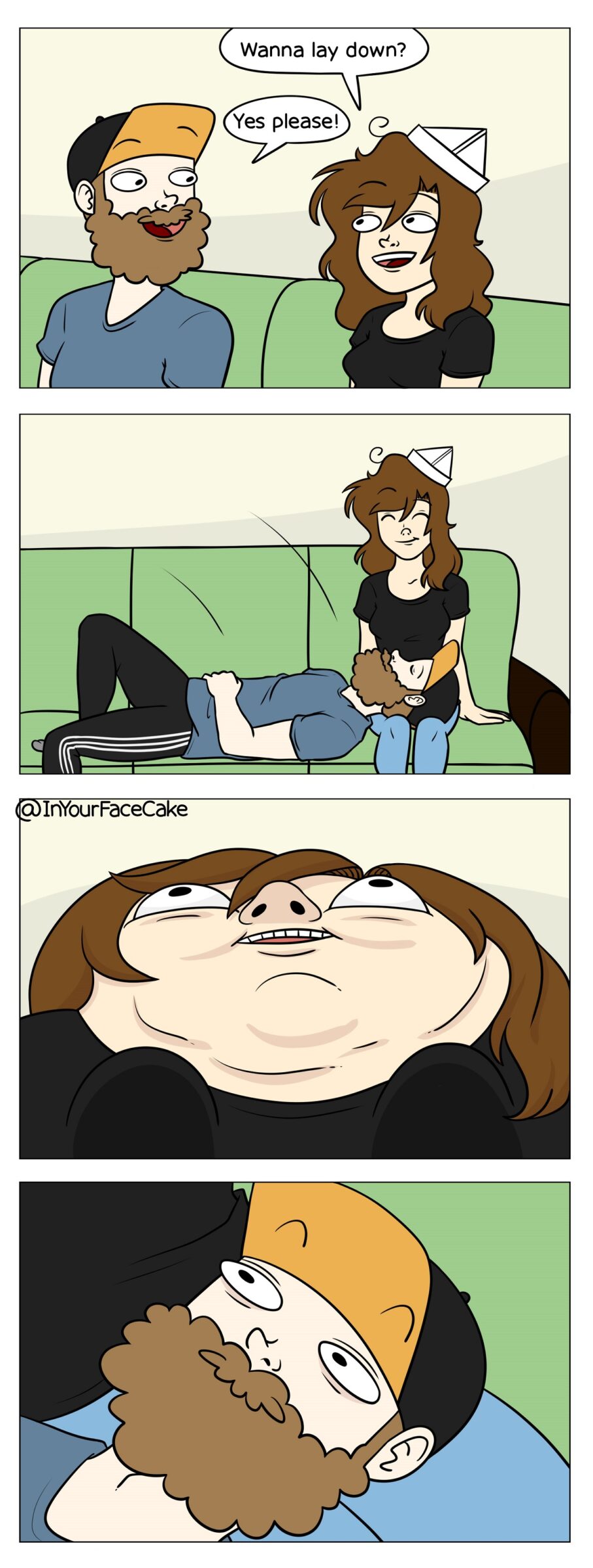 My best angle (from inyourfacecake), InYourFaceCake Comics My best angle (from inyourfacecake), InYourFaceCake text: Wanna lay down? Yes please! InYourFaceCake 
