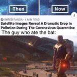 Avengers Memes Thanos, Chinese, Thanos, Hong Kong, Endgame, Captain America text: Then O BORED PANDA • 4 MIN READ Now Satellite Images Reveal A Dramatic Drop In Pollution During The Coronavirus Quarantine The guy who ate the bat: ..........—They called me a madma 