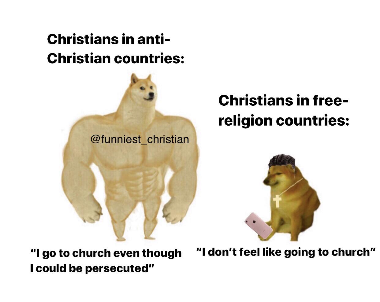Christian, Western Christianity Christian Memes Christian, Western Christianity text: Christians in anti- Christian countries: @funniest christian 