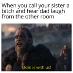 Dank Memes Dank, Visit, Negative, Feedback, False Negative, False text: When you call your sister a bitch and hear dad laugh from the other room Odin is with us!  Dank, Visit, Negative, Feedback, False Negative, False