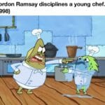 History Memes History, Gordon Ramsay text: Gordon Ramsay disciplines a young chef. (1998) eee  History, Gordon Ramsay