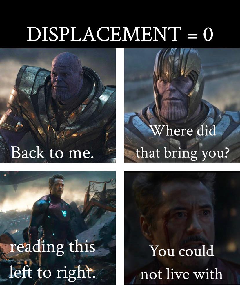 Thanos, Yoda Avengers Memes Thanos, Yoda text: DISPLACEMENT = O Back to me. •geåding this _ left to righi. where ide that bring you? You could not live with 