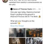 Game of thrones memes Game of thrones, Arya, GRRM, Why Am, Strickland, IP text: no thoughts, head empty @TheB Never and I say NEVER has a series vanished from society