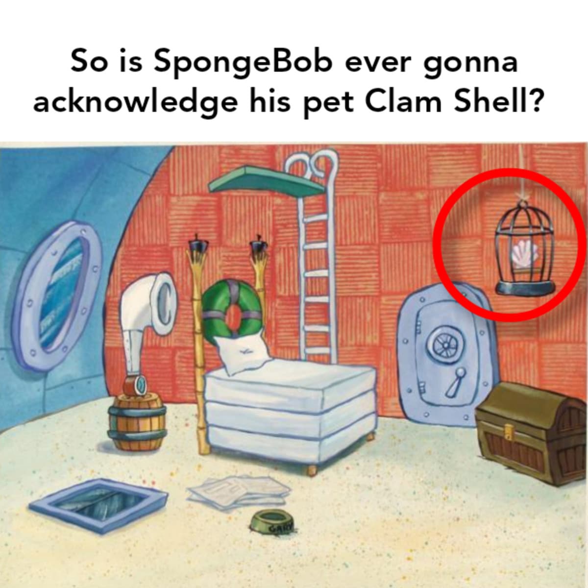 Spongebob, Patrick Spongebob Memes Spongebob, Patrick text: So is SpongeBob ever gonna acknowledge his pet Clam Shell? 