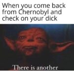 Dank Memes Hold up,  text: When you come back from Chernobyl and check on your dick There is another  Hold up, 