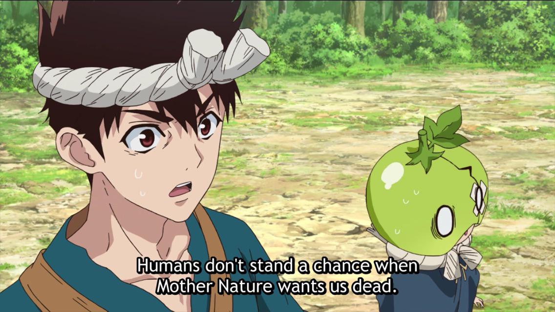 Anime, Billion Percent Anime Memes Anime, Billion Percent text: Humans don't stand a chance whe7— Mother Nature wants us dead. 