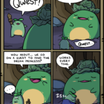 Comics Swords ~ quest sprout falls, Swords, Quest Sprout Falls text: QWCST! HOW ABOUT... WE GO ON A QUEST TO FIND THE DREAM PRINCESS? SWORDS CDX NO, SWEETIE IT