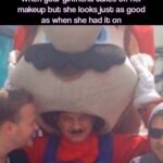 Wholesome Memes Cute, wholesome memes, MARIO, Makeup, Luigi text: When your girlfriend bakes off her makeup bub she looksjusb as good as when she had ib on 