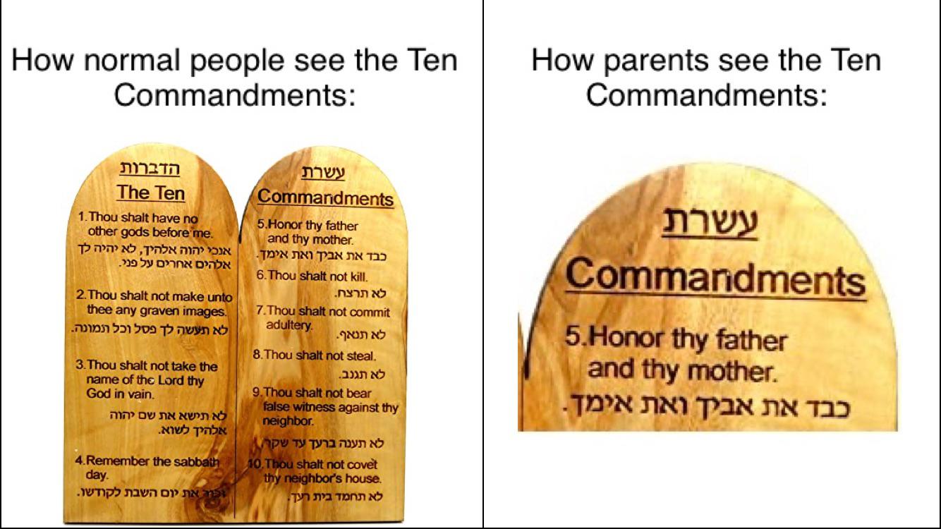 Christian, Saturday Christian Memes Christian, Saturday text: How normal people see the Ten Commandments: The Ten I shdt have ommandments 9. %ther other gods before my 
