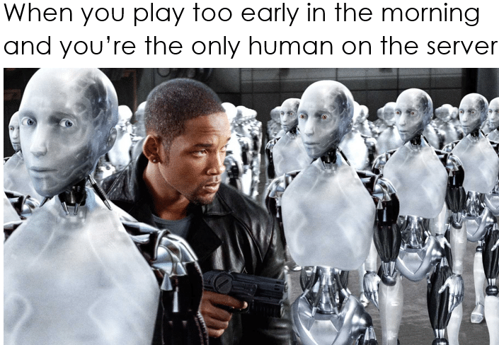 Funny, Robot, Become Robot, TF2, Sunny other memes Funny, Robot, Become Robot, TF2, Sunny text: When you play too early in the morning and you're the only human on the server 