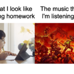other memes Funny, Linkin Park, Hybrid Theory, Theory, Park, Doom text: What I look like The music that doing homework I