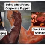 Political Memes Political, Pete text: Being a Rat Faced Corporate Puppet Pete Buttigeig Chuck E Cheese Animatronic  Political, Pete