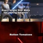Star Wars Memes Sequel-memes, Anakin, Vader, Obi-Wan text: Every single Star Wars e fan uniting for once Rotten Tomatoes 