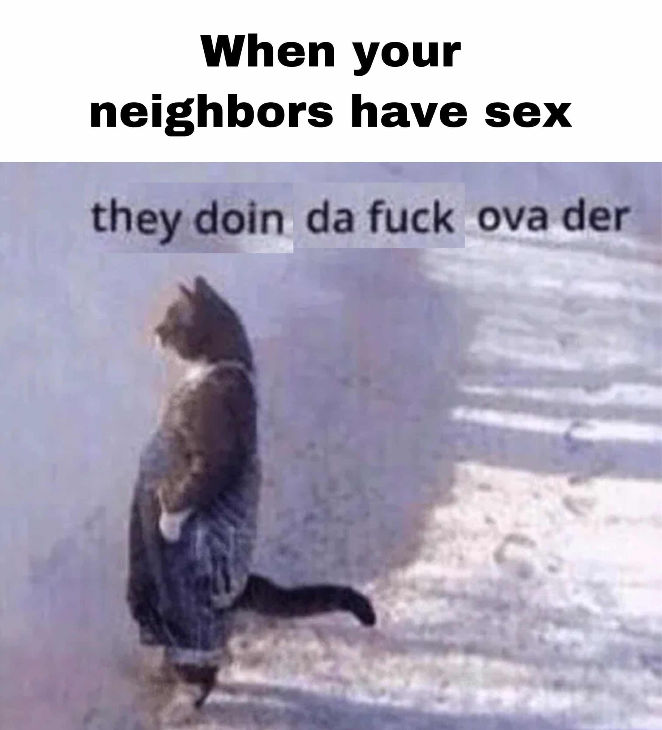 Dank, Diarrhea Dank Memes Dank, Diarrhea text: When your neighbors have sex they doin da fuck ova der 