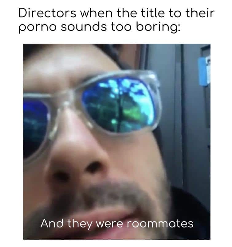 Dank,  Dank Memes Dank,  text: Directors when the title to their porno sounds too boring: And they were roommates 