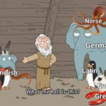 History Memes History, Latin, French, Norse, Germanic, Arabic text: En flish Norse