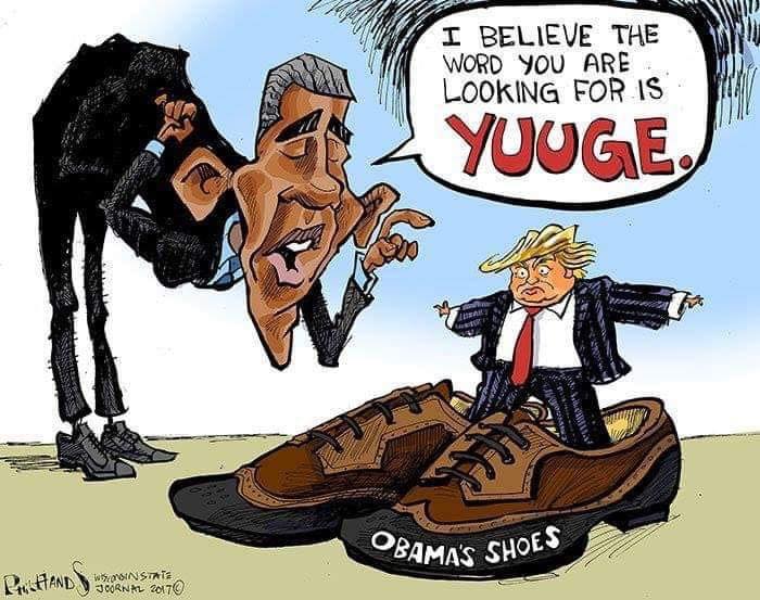 Political, Trump, Republican, Obama, Obama Political Memes Political, Trump, Republican, Obama, Obama text: 1 BELIEVE THE WORD you ARE LOOKING FOR IS YU%Eo OBAMA's SHOES 70170 