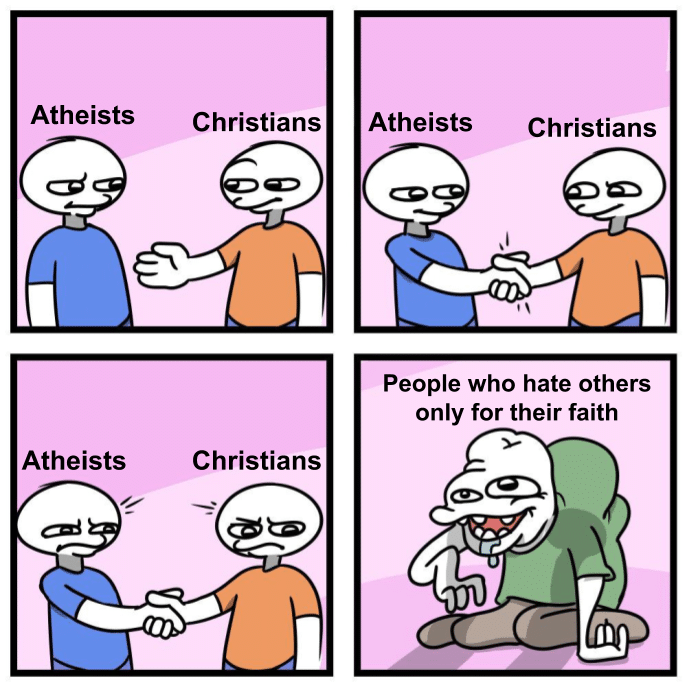 Christian, Nazi Christian Memes Christian, Nazi text: People who hate others only for their faith Atheists Christians 
