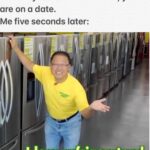 other memes Funny, Florida, Vance Refrigeration, Phone, Phil Swift text: Me to myself: Just be normal, you are on a date. Me five seconds later: I love refrigerators! 