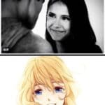 Anime Memes Anime, Your Lie text: ang @dobrevsbrina a character who deserves a happy ending more than Elena Gilbert I