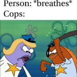 Spongebob Memes Spongebob,  text: Person: *breathes* Cops: cv  Spongebob, 