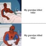 Dank Memes Cute, Hitler, Argentina, Killer, HolUp, HERO text: My grandpa killed hitler My grandpa killed hitler 