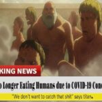 Anime Memes Anime, Break, AOT text: LIVE BREAKING NEWS Titans no Longer Eating Humans due to COIlD-19 Concerns "We don