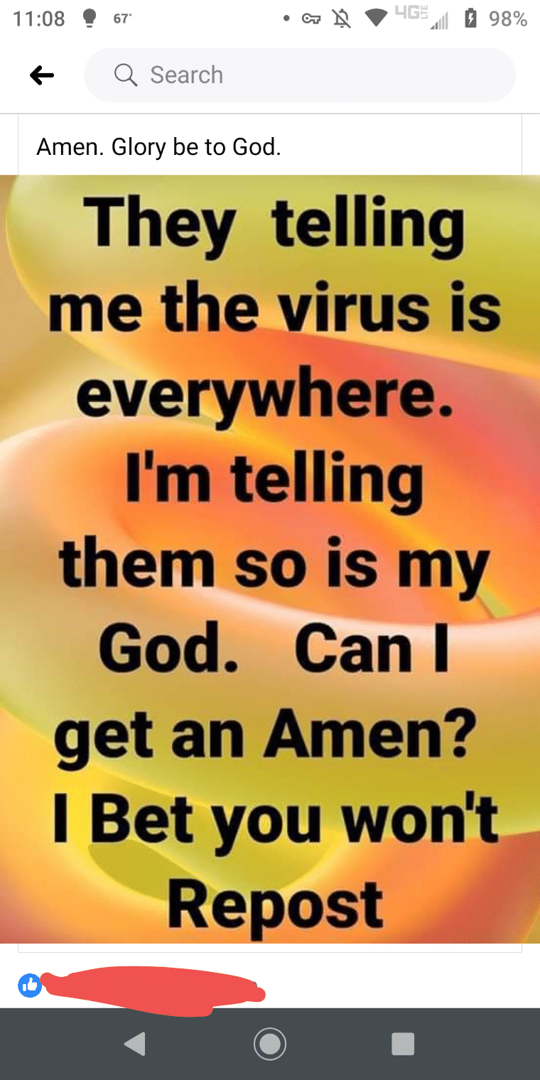 Political, God, Grandma boomer memes Political, God, Grandma text: a 98% Q Search Amen. Glory be to God. They telling me the virus is everywhere. I'm telling them so is my God. Can I get an Amen? I Bet you won't Repost 
