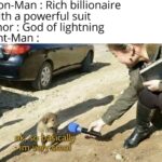 other memes Funny, Thanos, Ant-Man, MCU, America, Thunder text: Iron-Man : Rich billionaire with a powerful suit Thor : God of lightning Ant-Man : ok