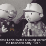 History Memes History, Vladimir Lenin, Bolshevik text: Vladimir Lenin invites a young worker into the bolshevik party. 1917. 
