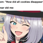 Anime Memes Anime, Thank text: My mom: "How did all cookies disappear?" Five year old me: It