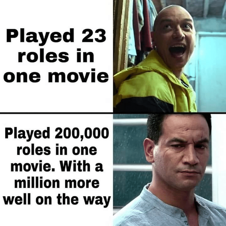 Prequel-memes, Visit, Feedback, Negative, False, WgXcQ Star Wars Memes Prequel-memes, Visit, Feedback, Negative, False, WgXcQ text: Played 23 roles in one movie Played 200,000 roles in one movie. With a million more well on the way 
