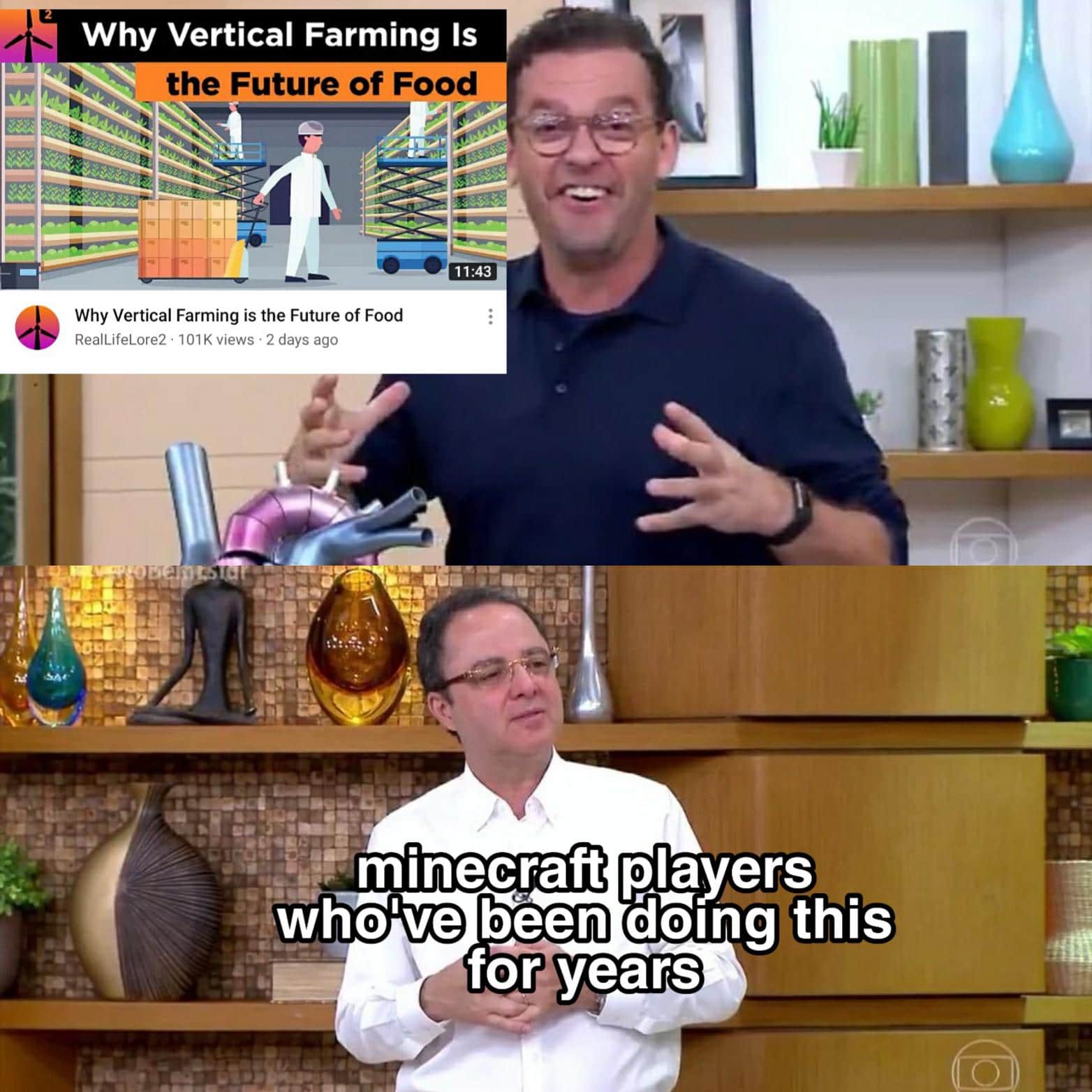 Minecraft, Minecraft, Brasil, BR minecraft memes Minecraft, Minecraft, Brasil, BR text: •SAC Why Vertical Farming Is the Future of Food 11 Why Vertical Farming is the Future of Food RealLifeLore2 • 101K views • 2 days ago minecyafi players ;wbolve been doing tnis for years 