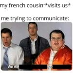 other memes Funny, French, English, Doesn, Reddit, Qu text: my french cousin:*visits us* me trying to communicate: We W  Funny, French, English, Doesn, Reddit, Qu